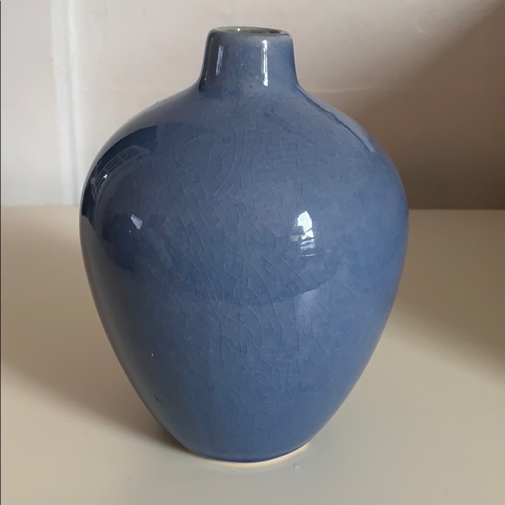 Small blue ceramic vase